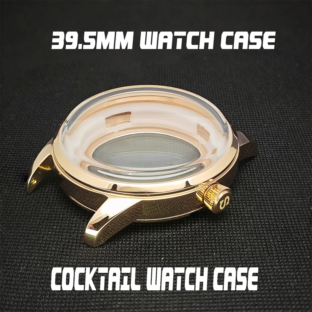 Arch Glass Watch Case 39.5mm Cocktail Case Silver Rose Gold Steel Case for NH35 NH36 4R35A 4R36A Movement fits 35mm Watch Dial