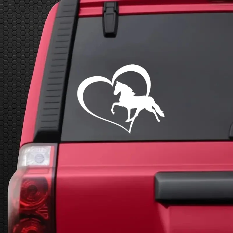 

Unique Horse and Heart Car Stickers Waterproof Vinyl Decal Car Accessories Decor Pegatinas Para Coche #JT02