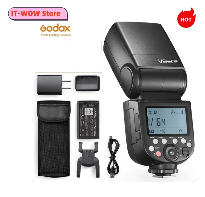 

Godox V850III 76W 2.4G GN60 Wireless X System Li-ion Battery Speedlite for Canon Nikon Sony Pentax Olympus