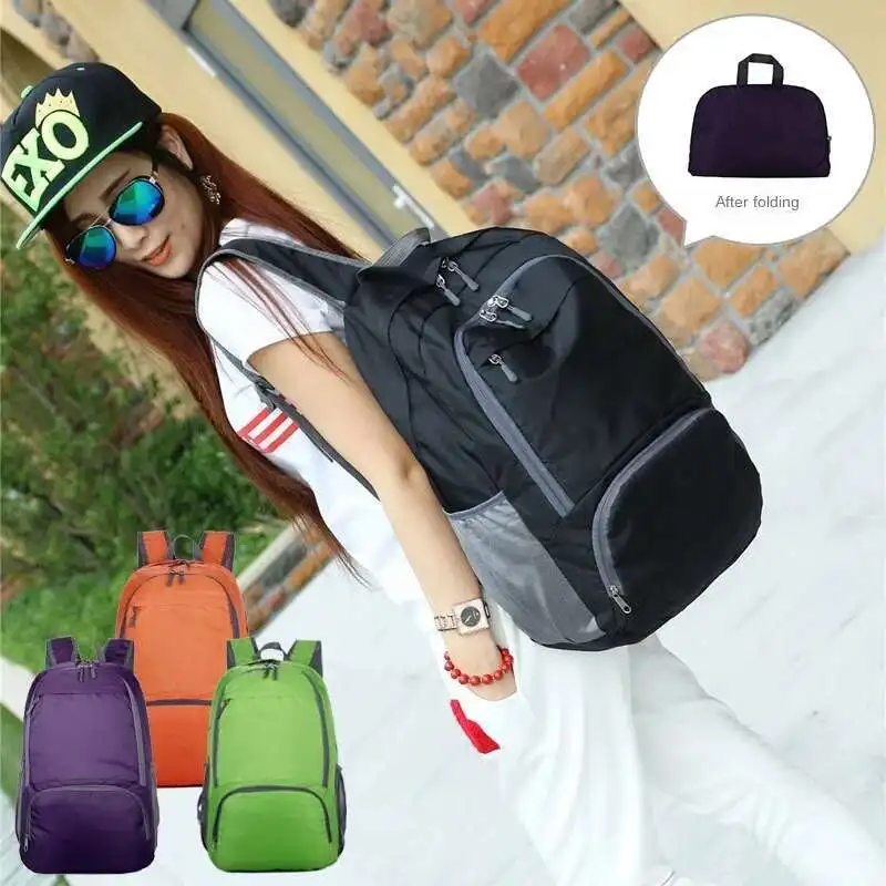 2025 Newest Leisure Sports Travel Folding Bag Student Schoolbag Foldable Backpack Outdoor Mountaineering Bag Light Weight