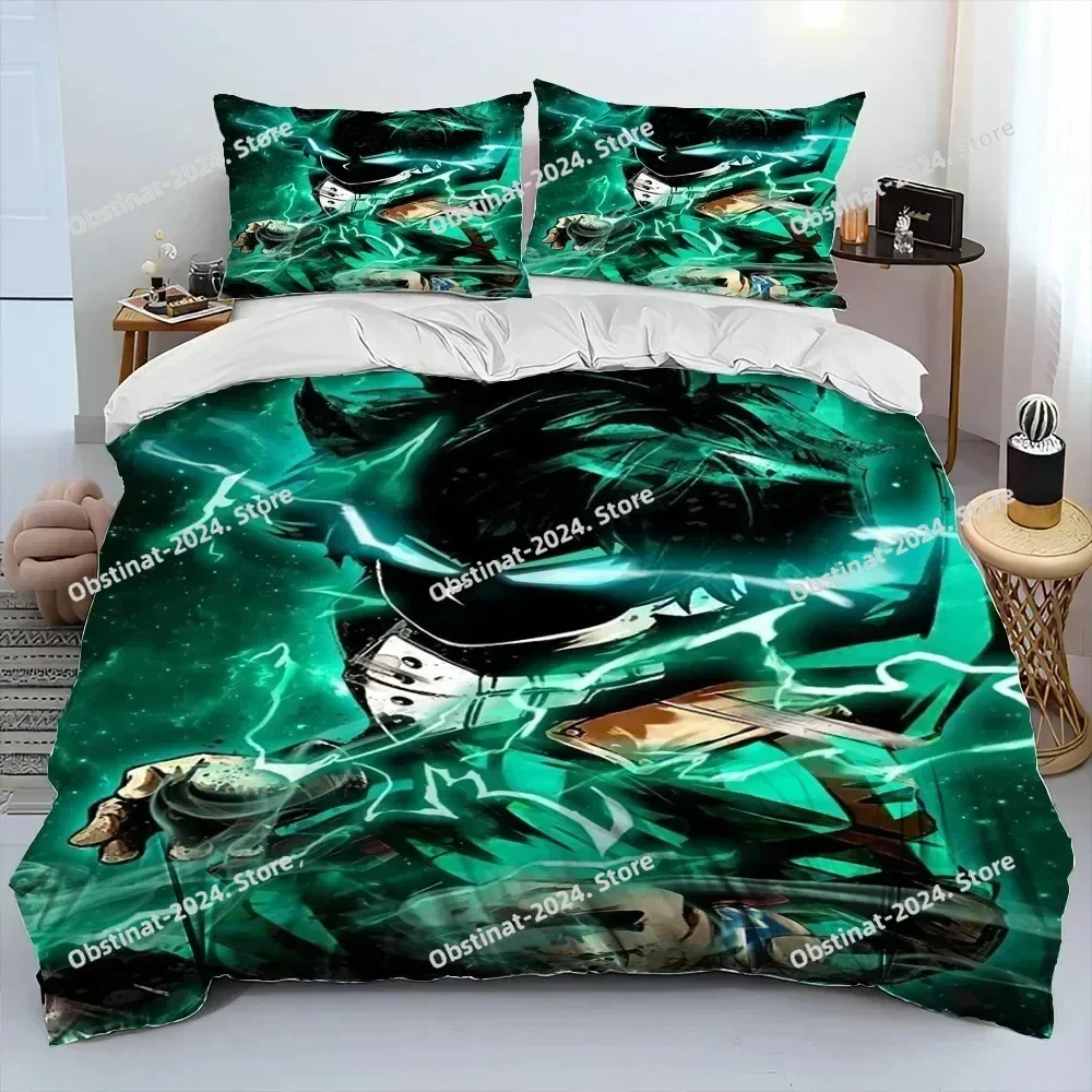 Anime My Hero Academia Izuku Deku Bedding Set Printed With Pillowcase Bed Duvet Cover Soft Single Double Queen Super King Size