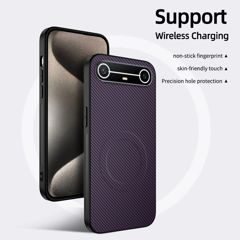 غطاء لهاتف Tecno Pova غطاء نحيف من ألياف الكربون لهاتف Tecno Pova غلاف خلفي نحيف مع حلقة شفط مغناطيسية كابا #1