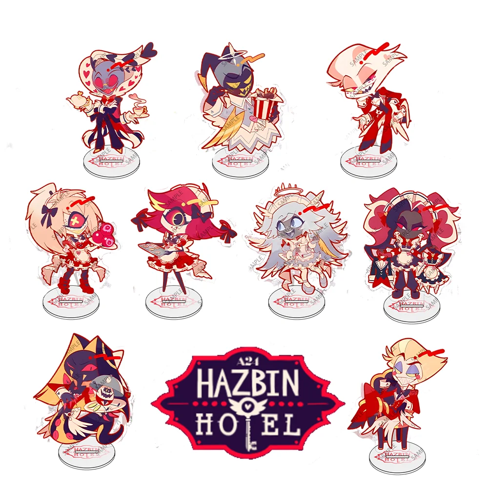 حامل أكريليك من Hazbin Hotel Alastor مقاس 10 سم - ديكور مكتب لطيف مثالي لعرض المنزل والمكتب في عيد الميلاد