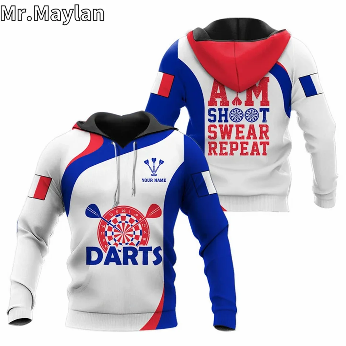 

France Darts 3D Personalized Apparel Jacket Men/Women Hoodie Unisex Casual Boys Streetwear Sweatshirt Pullover Sudadera Hombre