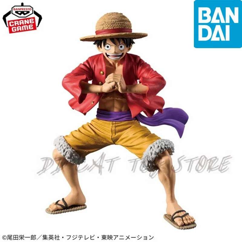 Oryginalne figurki Bandai One Piece Grandista Luffy 2.0 Hug Up Squatting Anime Model Kolekcjonerski prezent dla zabawek Hobby Dzieci