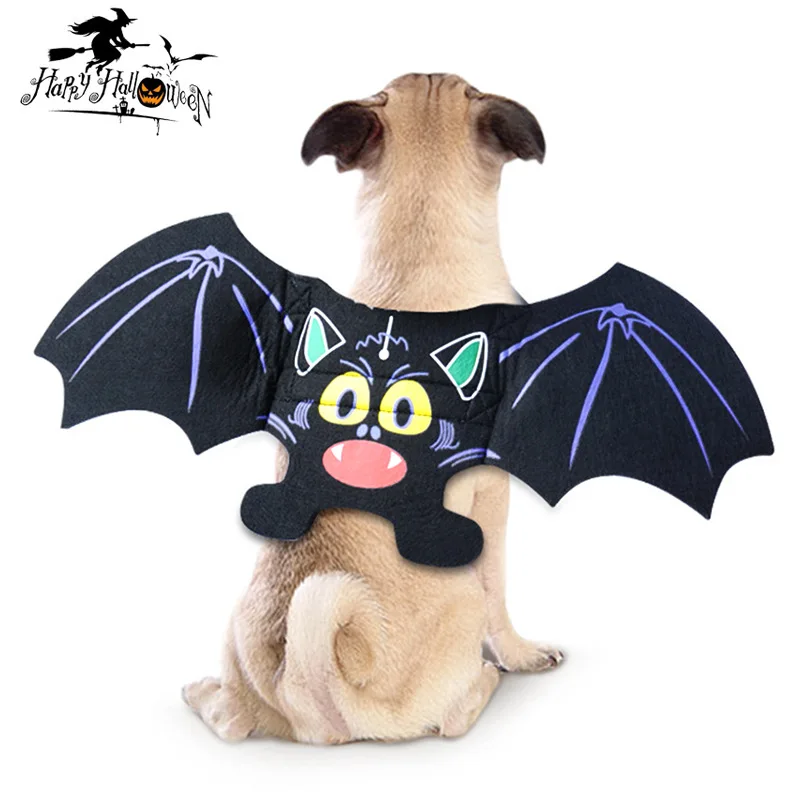 

1pc Halloween Costume Funny Pet Dog Purple Bat Wings Coat Clothing For Puppy Dress Up Transformation Outfit Cat Felt Clothes