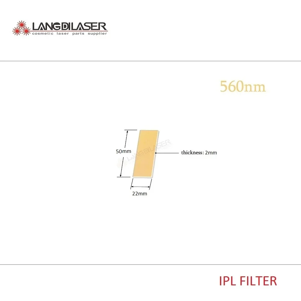 IPL 560nm filter / Size 50*22*2mm / Optic-Laser-Filter For IPL SkinRejuvenation /  Cosmetic Laser Filter