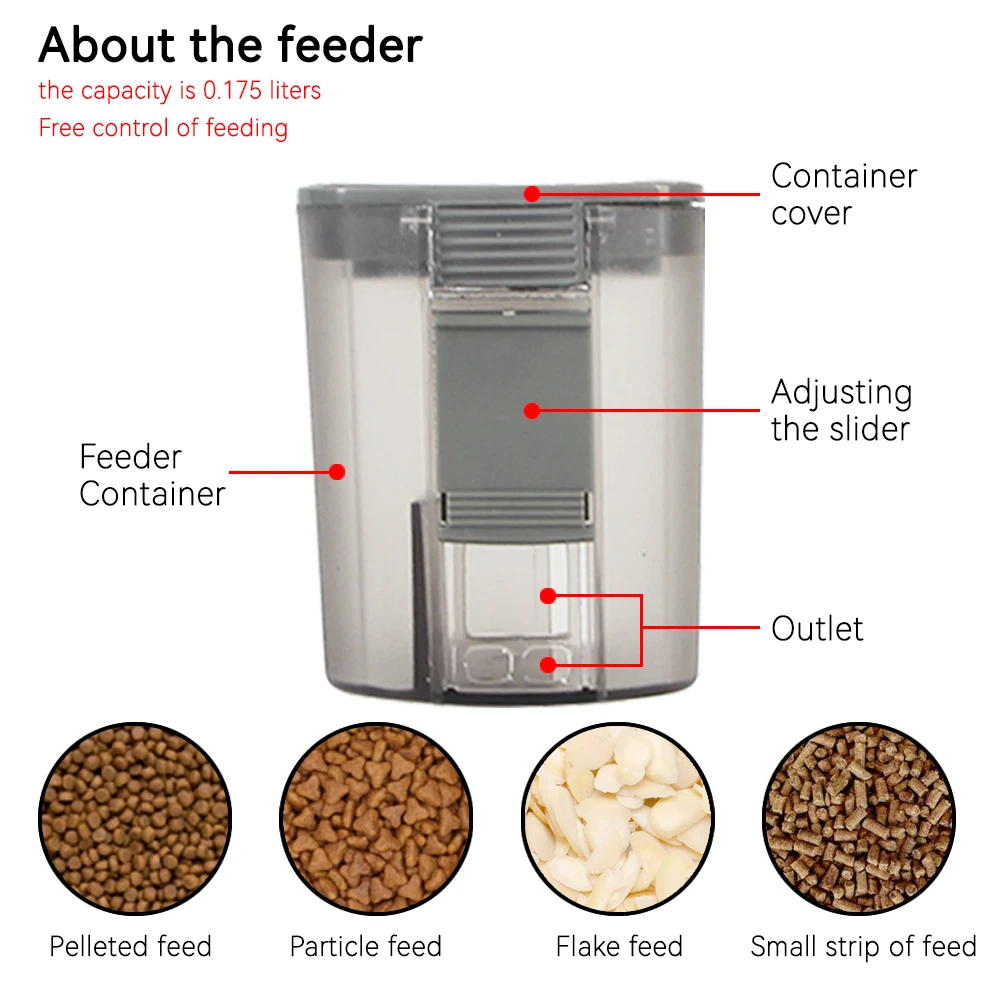 Alimentador automático de peces, dispensadores de comida inteligentes para peces con LCD indica temporizador para acuario, alimentador inteligente