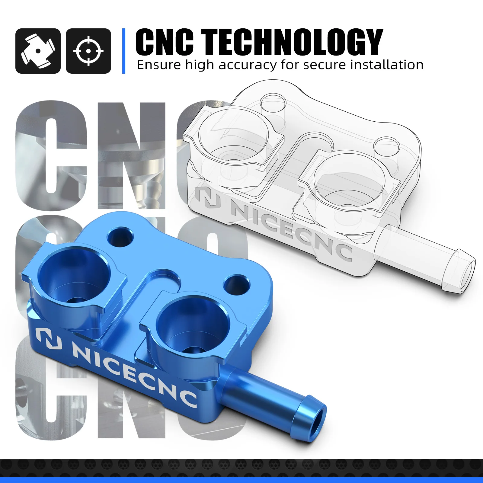 NICECNC TBI Fuel Fitting For Husqvarna TE300 TE250 TE150 2024-2025 TX300 TC125 TC250 2023-2025 For KTM EXC 300 SX 250 XC 300