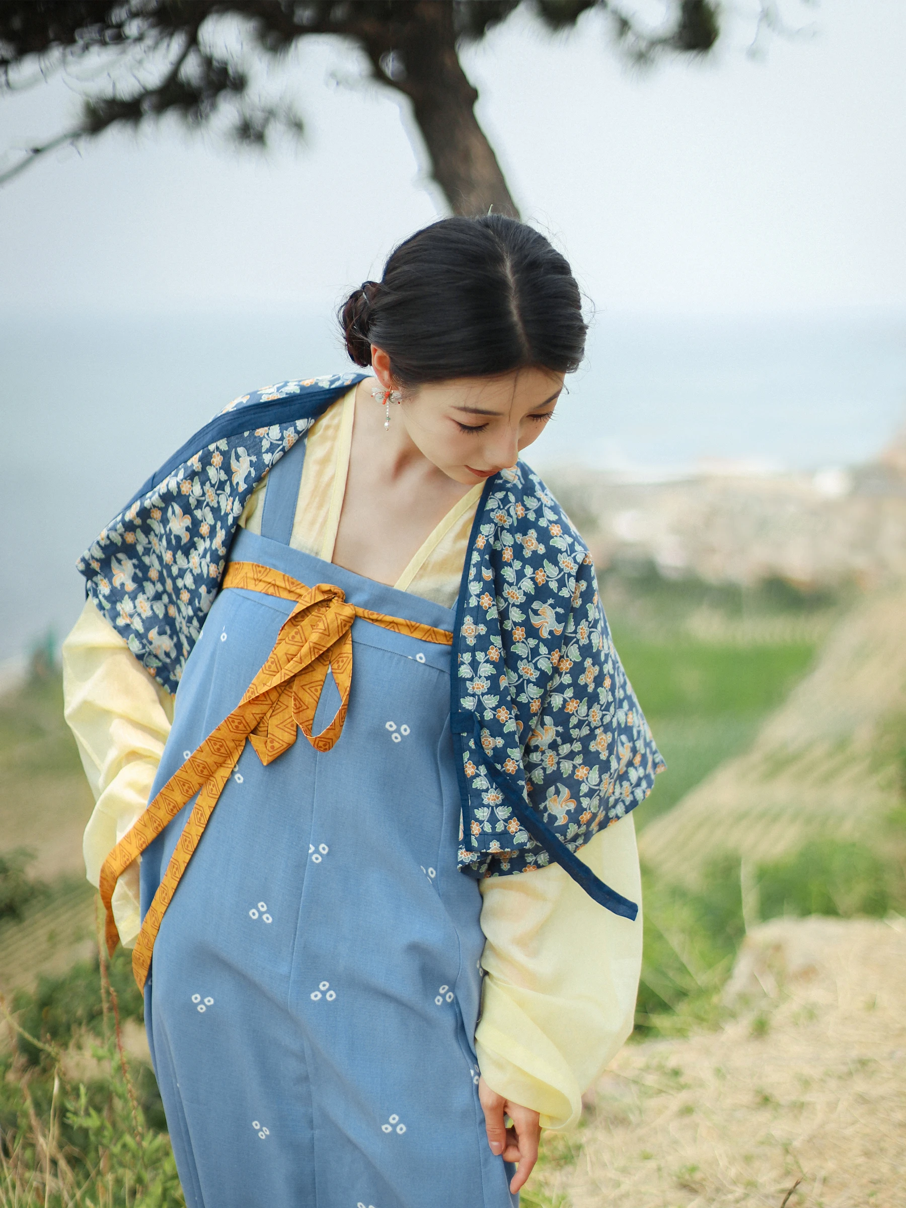 

Original Hanfu Tang Sle Silk Blend Skirt with oulder Straps Summer Collection Ele Women's Clothing Traditional Chines...