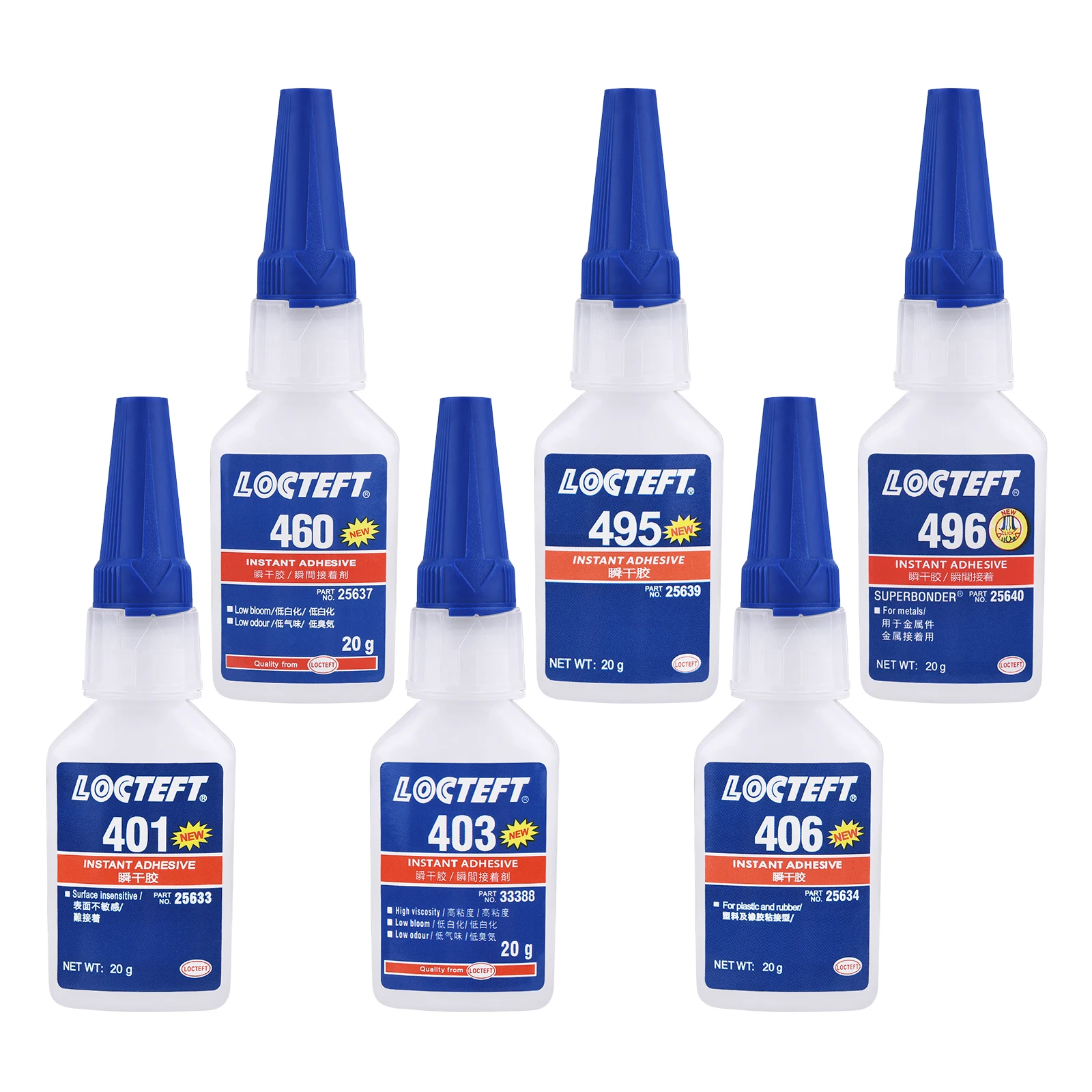 Instant Drying Glue 401 406 495 460 496 Strong Glue High Temperature Resistant Quick Drying Adhesive For Metal Plastic PVC