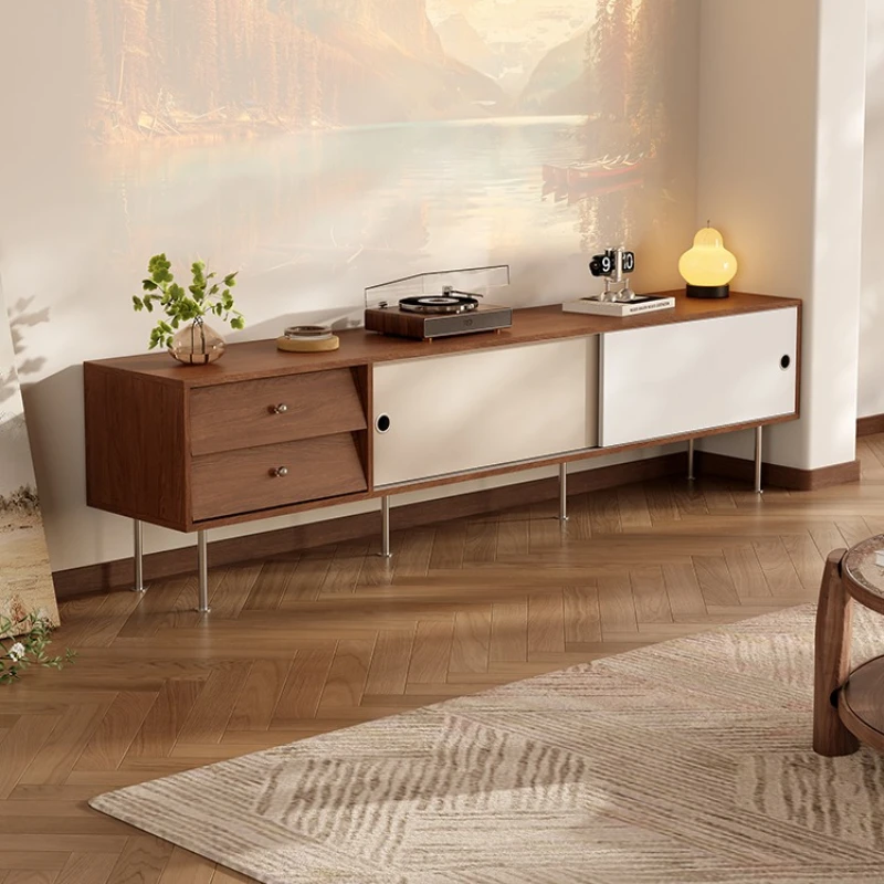 

Средневековый комбинированный телевизионный шкаф из массива дерева для гостиной, пристенный, для небольшой квартиры, с цветовой комбинацией, шкаф для хранения вещей.