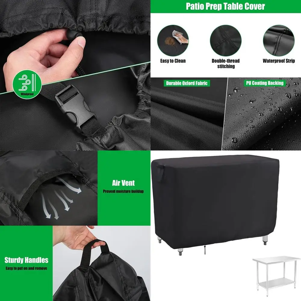 

Чехол для уличного стола 36 дюймов, водонепроницаемый чехол для стола из нержавеющей стали для патио, чехлы для уличных столов для гриля и печей для пиццы - 36 x