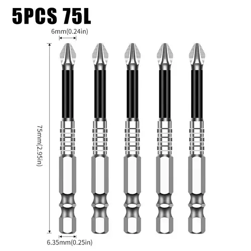 K5 Non-slip High Hardness Bit S2 Strong Magnetic 5A Black Non-slip Cross Head Electric Drill Electric Screwdriver Bit - Image 39