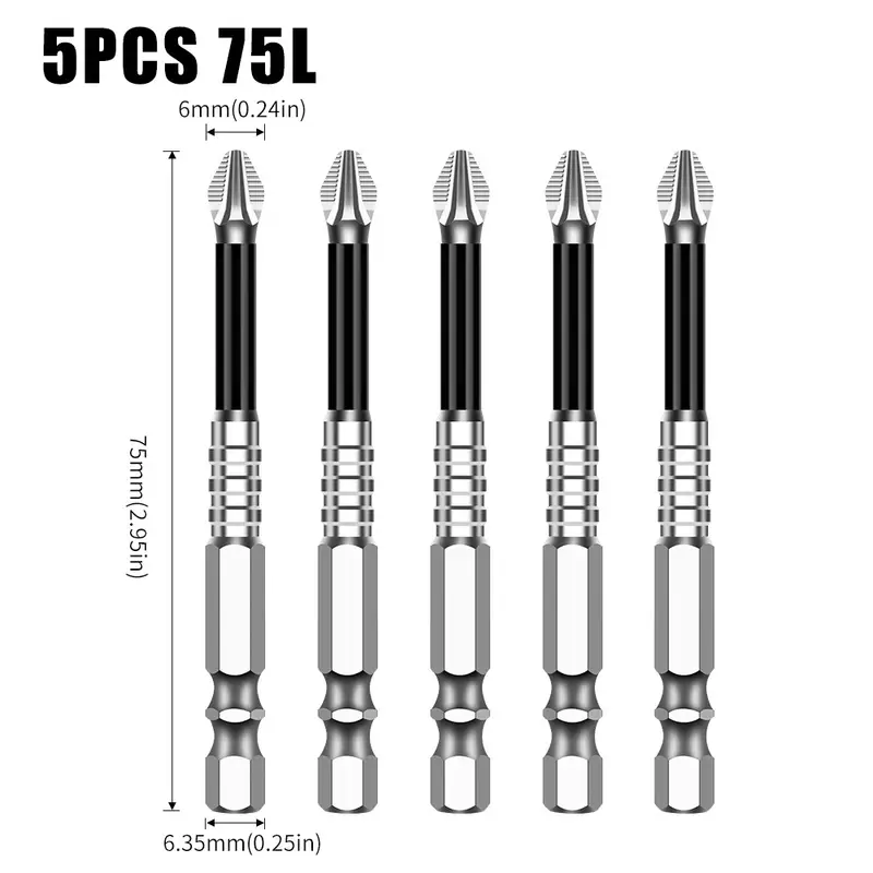 K5 Non-slip High Hardness Bit S2 Strong Magnetic 5A Black Non-slip Cross Head Electric Drill Electric Screwdriver Bit - Image 39