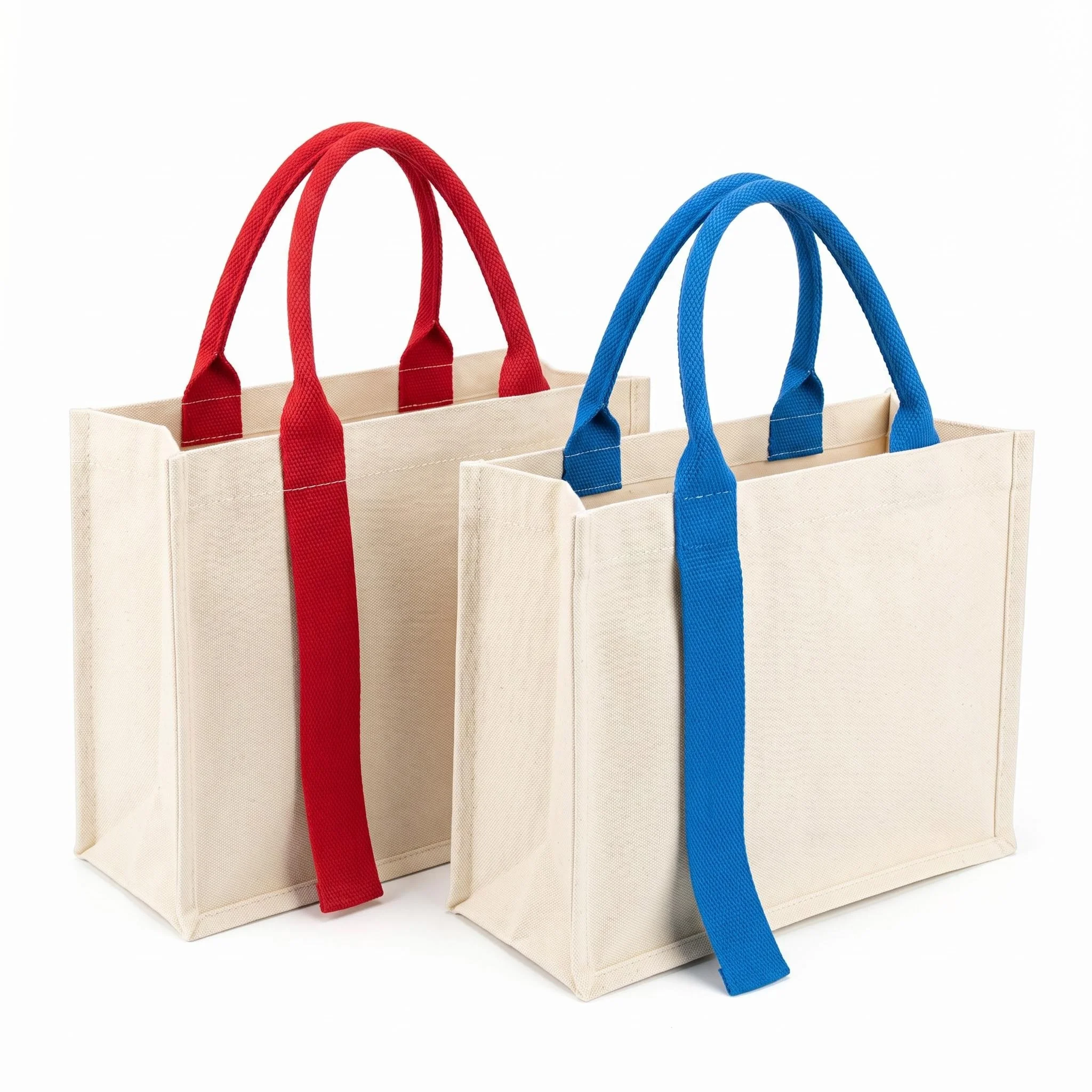 

Blank DIY canvas tote bag with built-in coating for easy cleaning, tote bag with reinforced handles,