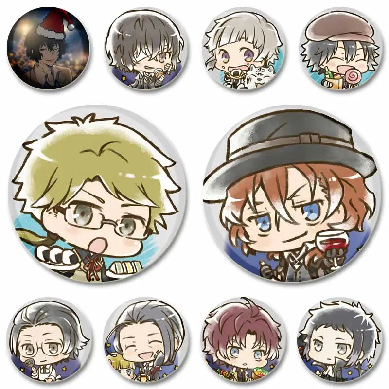 

Anime Bungoo Stray Dogs Button Pins Cartoon Atsushi Chuuya Doppo Brooch Badge on Backpack Clothes Accessories Jewelry Kids Gift