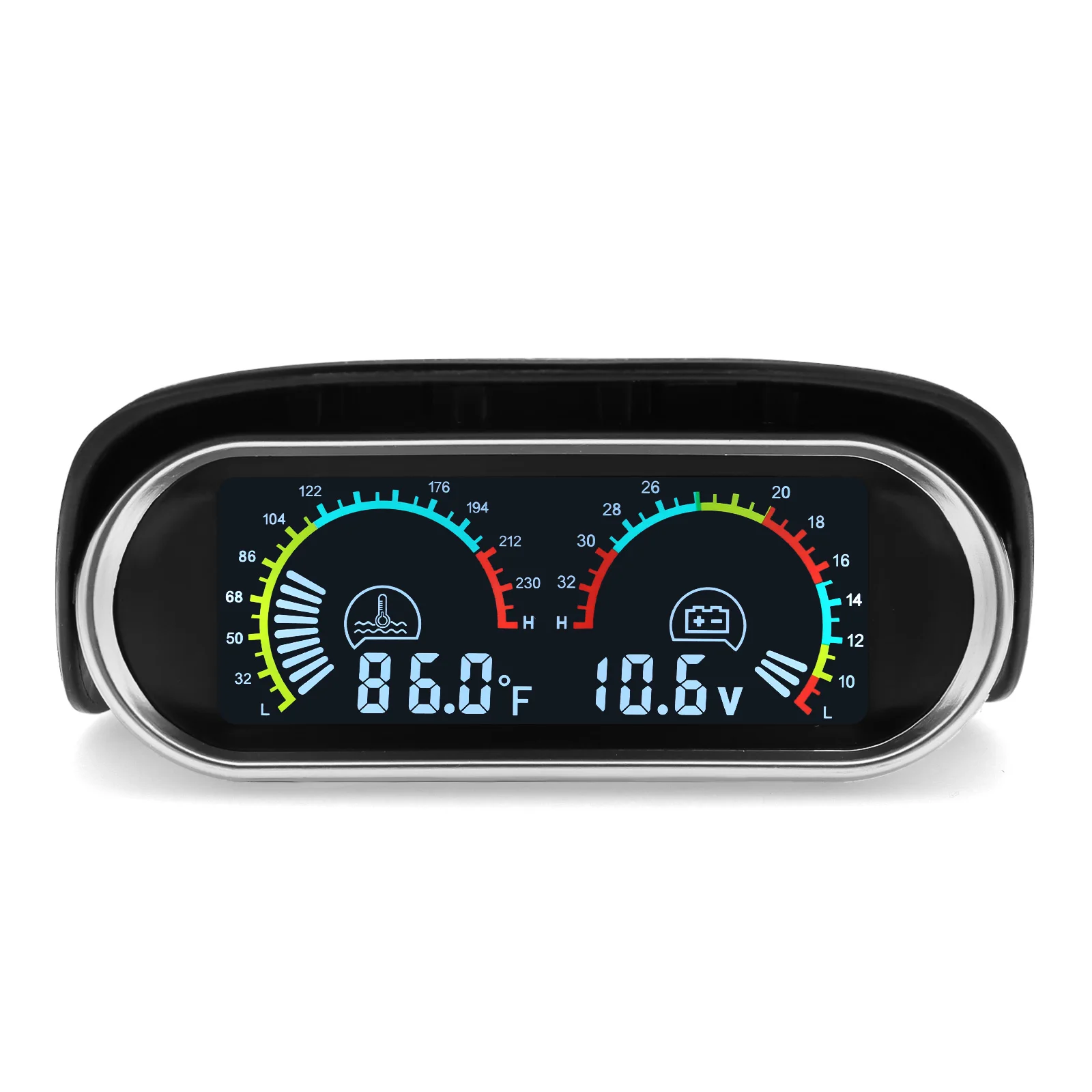 LED Digital Car Truck Engine Temperature 2 in 1 LCD Voltmeter Gauge Meter Overheat Alarm 12V 24V Water Temp Adapter Indicator