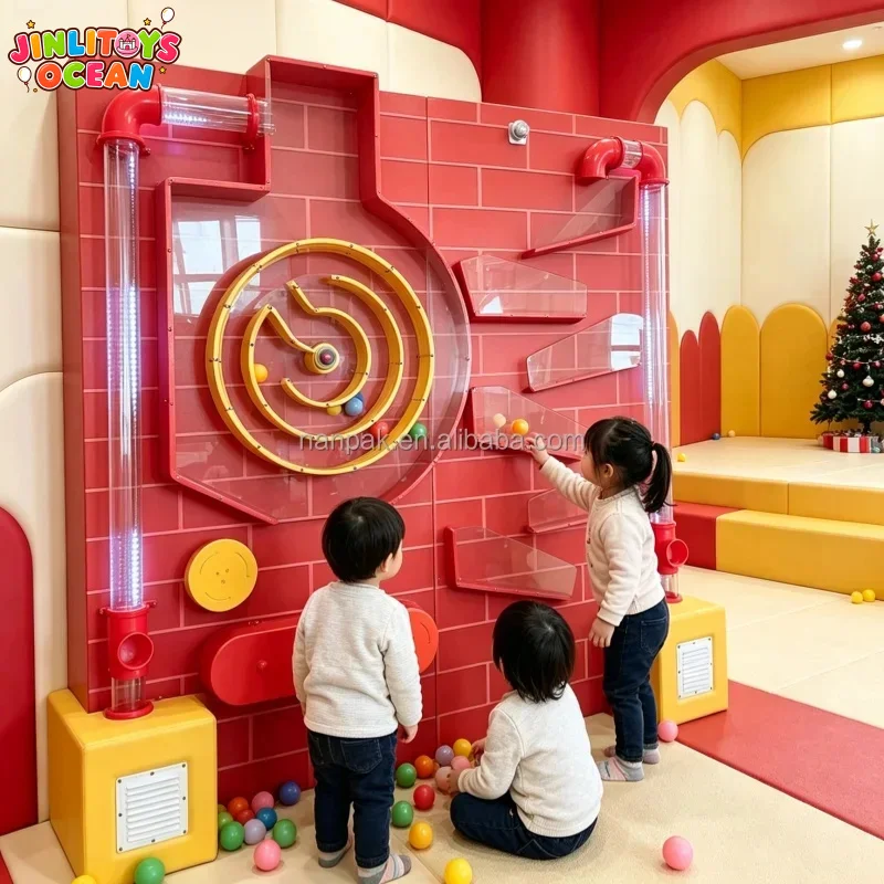 Interactive Wall Ball Game Panel, Kids Sensory Activity Wall Toy Indoor Playground Equipment for Play Center & Soft Play Area