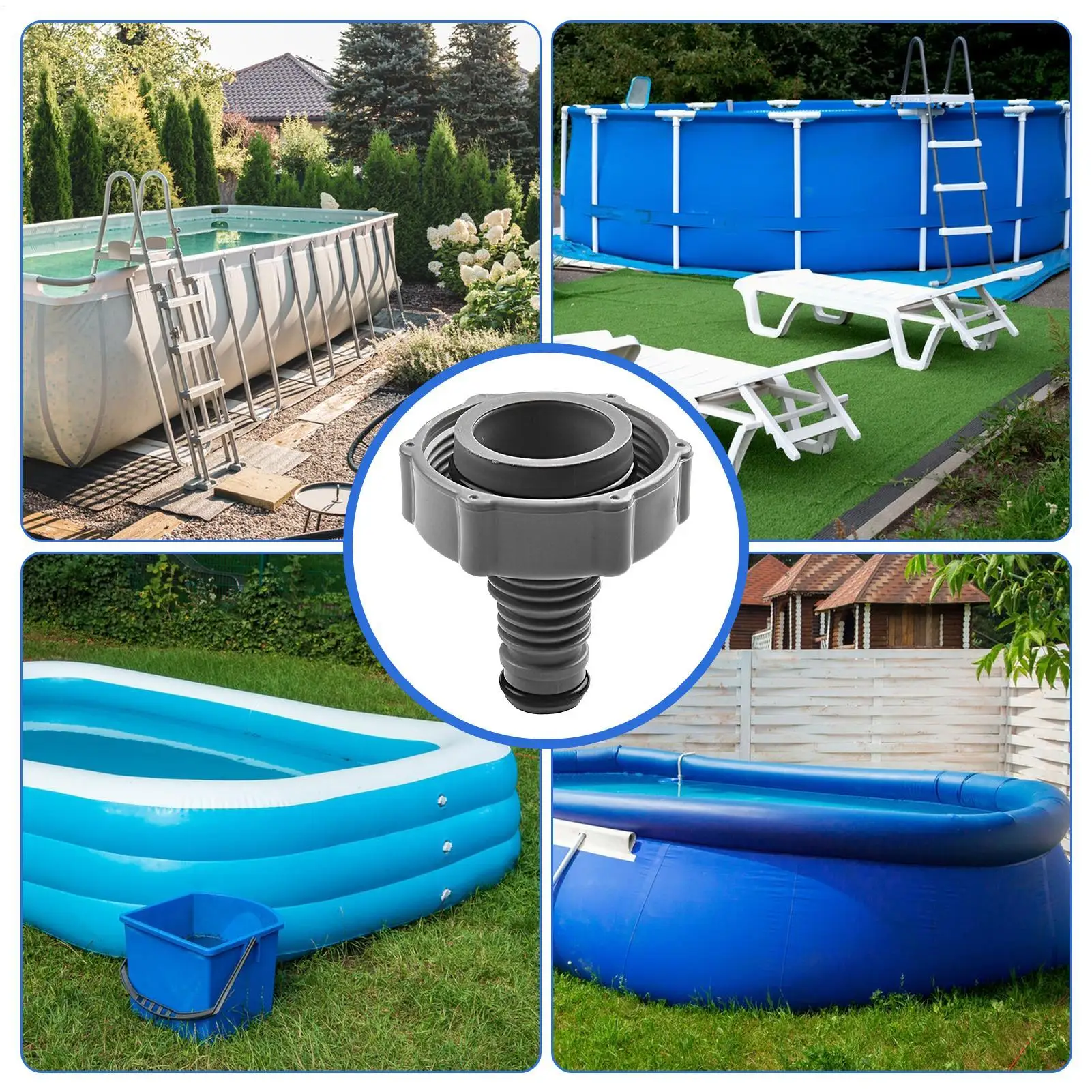 

For P6H1419 Hose Adapter Replacement Swimming Pool Drain Valve Connector For Plunger Valve Pool Drain Fitting Connects