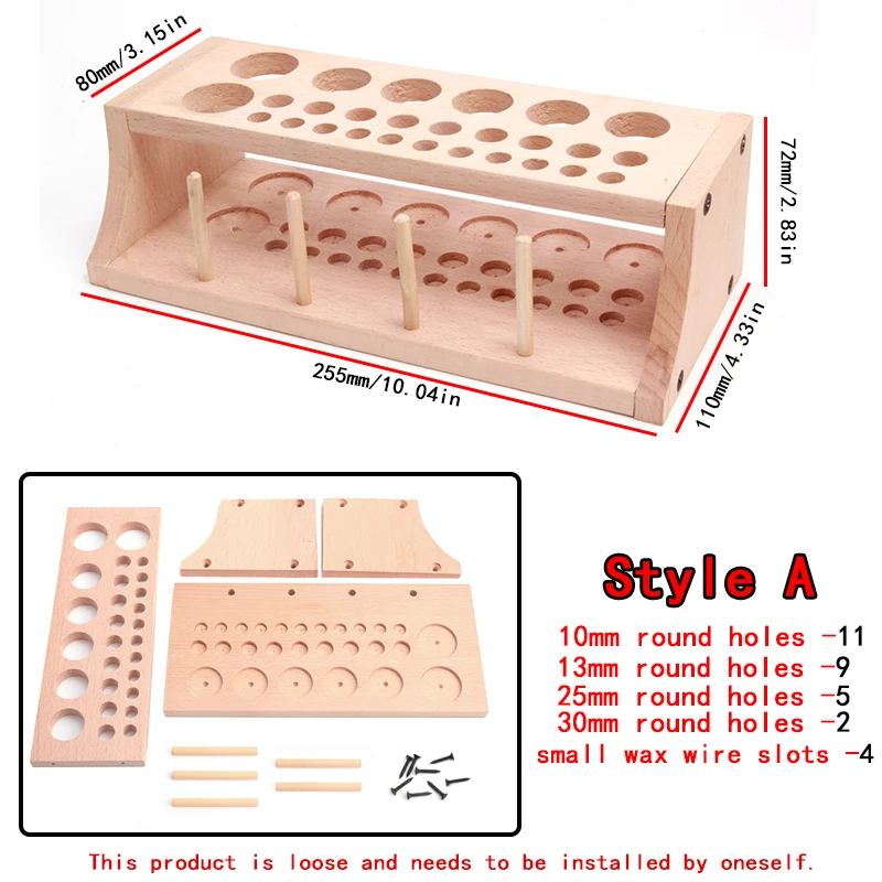 Ręcznie robiony stojak na narzędzia skórzane, wielofunkcyjny stojak na narzędzie do drukowania do krojenia z drewna bukowego, regał do rzeźbienia ze