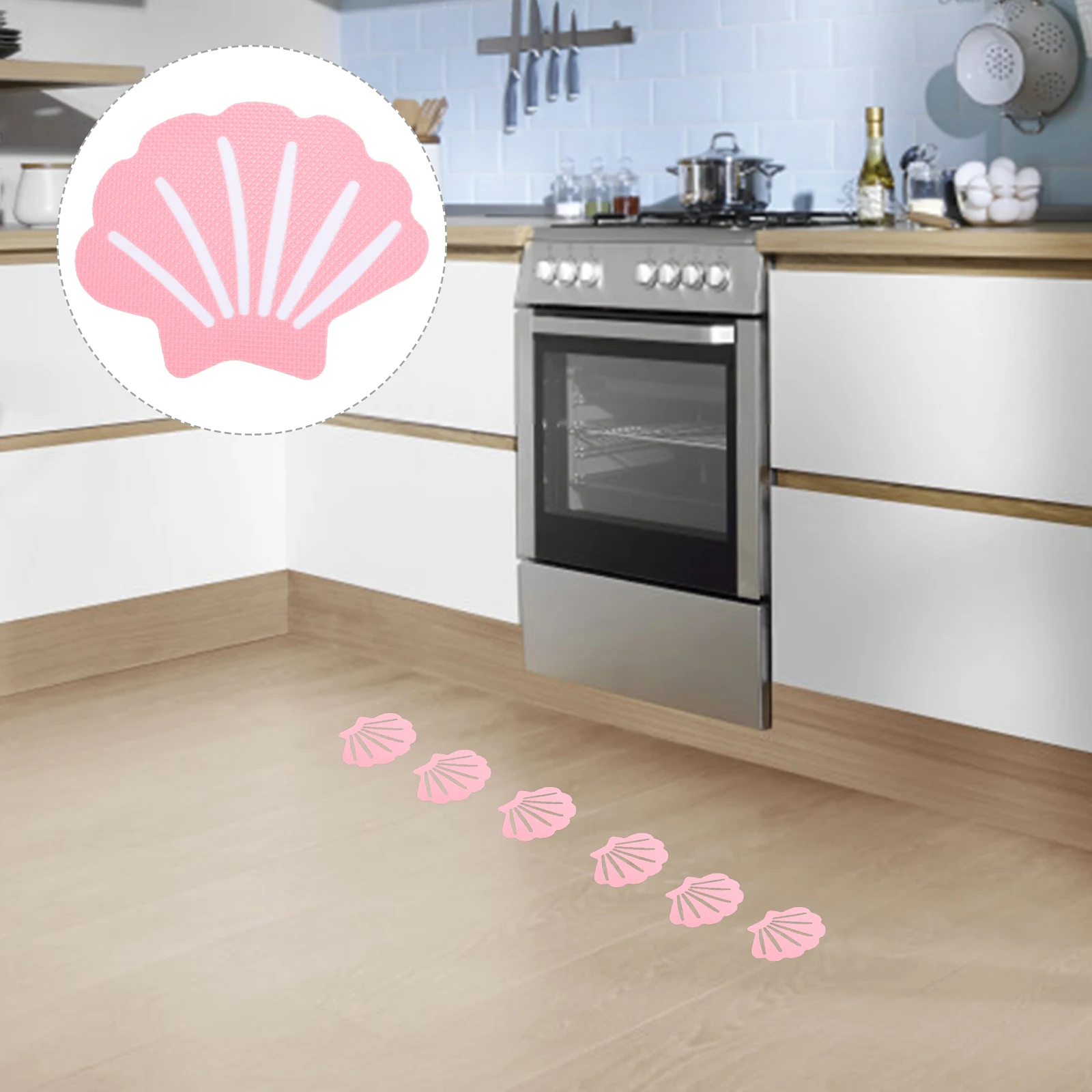

12pcs Shell-shaped Non-slip Stickers for Bathtub Blue Bathroom Decor Adhesive Shower Anti-skid Strips Tub Stairs