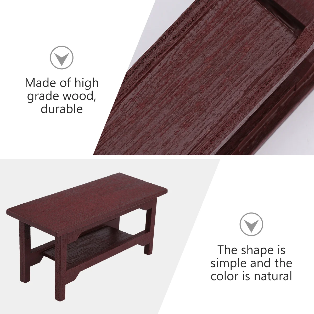 2pcs Mini Wooden Desk Ornament For Mini House Vintage Furniture Decor Home Office Bedroom Decoration Pretend Play Micro