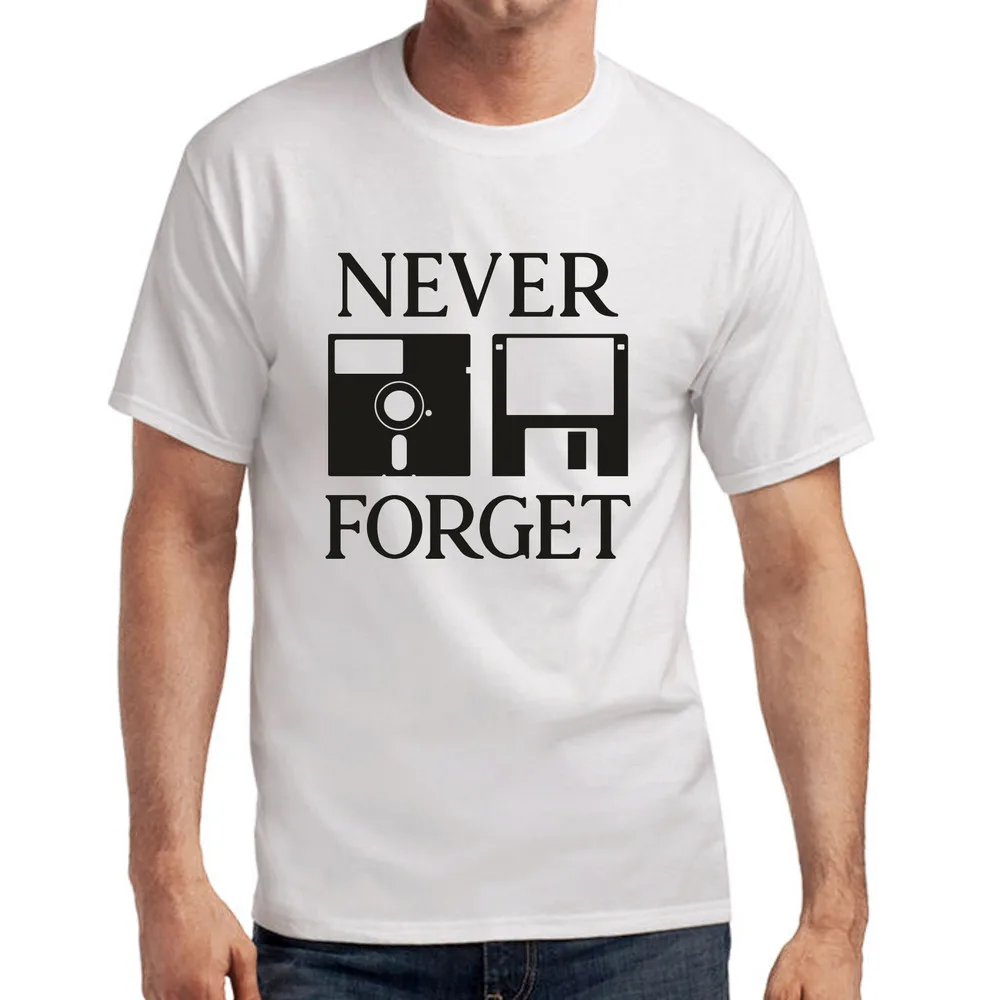 Never Forget Geek Gamer Nerd Retro Floppy Disc Disk Patter Slogan T-Shirt Unisex T-shirts For Man Woman Short Summer Tees