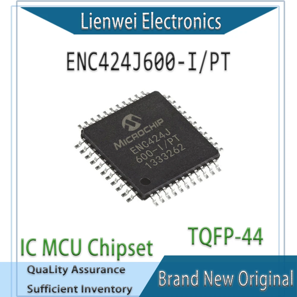 

100% New Original ENC424J600 ENC424J600-I/PT IC MCU Chipset TQFP-44