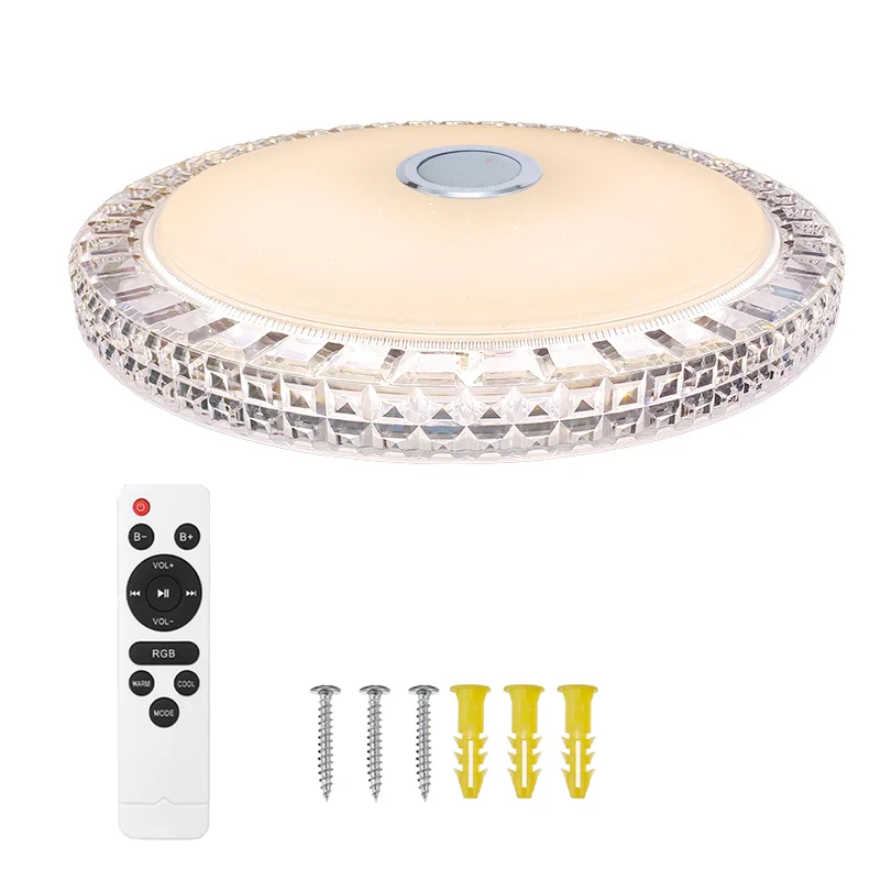 Lámpara de techo inteligente de 36W, luces LED RGB regulables con Control por aplicación, bluetooth, para el hogar, dormitorio, sala de estar, luz