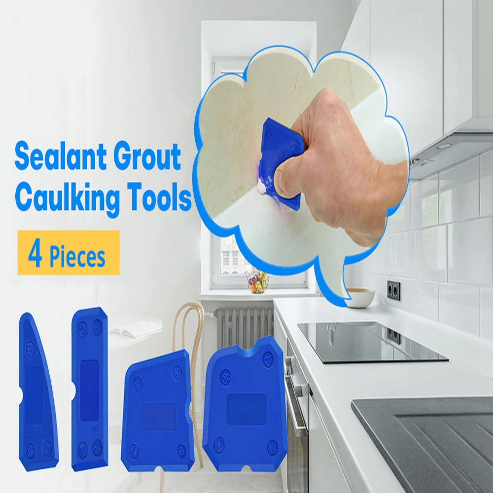 4 pc Finishing Caulking Tools Versatile Silicone Glass Cement Scraper Cleaning Hand Spatula Tool Professional Sealant Spreading