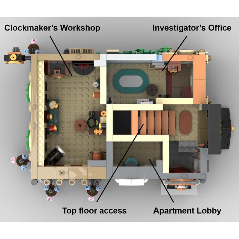 Moc ビルディングブリック ベイカーストリートコーナー (モジュール式) モデルテクノロジーブロック クリスマス 有名なセット DIY おもちゃ 建設ギフト