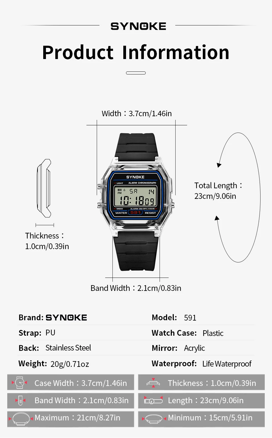 SYNOKE Student Digitaluhr Unisex Sportuhr Multifunktions Sport Wasserdicht Leuchtende LED Klassische Uhr für Männer und Frauen – Detail 4