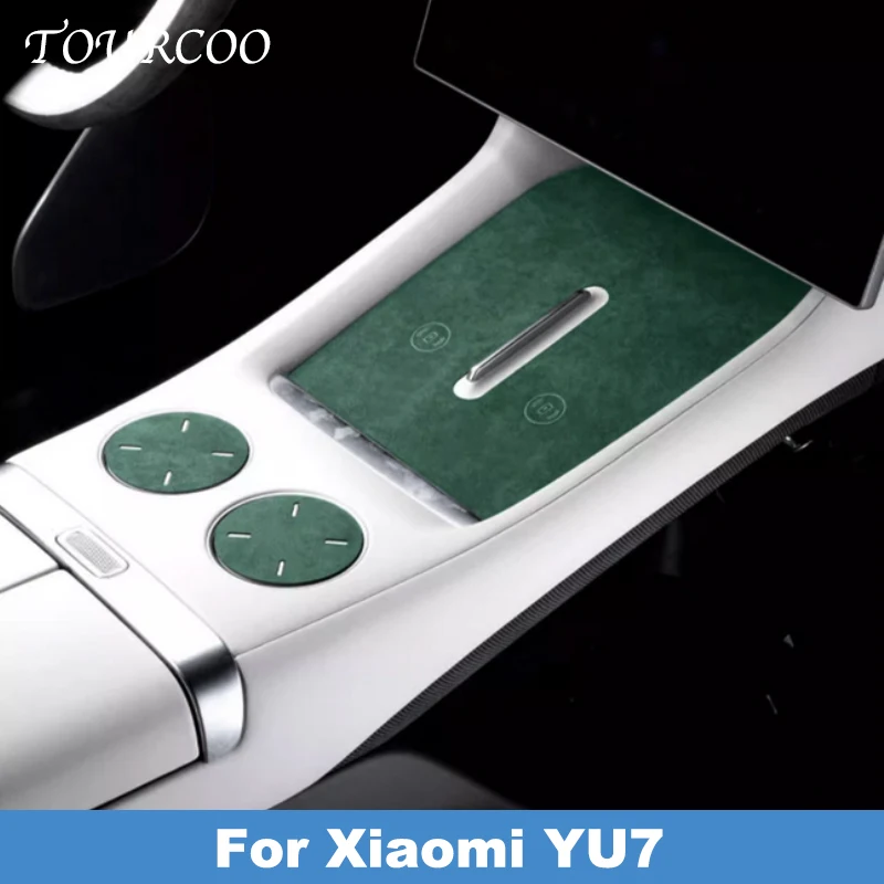 

Для Xiaomi YU7 2025 2026, панель беспроводной зарядки центрального управления, коврик для чашки воды, замшевые защитные аксессуары из алькантары