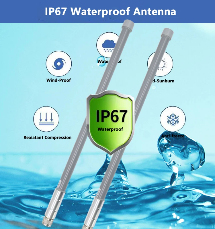 Lora-minero de helio de doble banda para exteriores, antena Omn de 60CM, 2,4G, 5,8G, IP67, impermeable, 8DBI, WiFi, fibra de vidrio, aérea