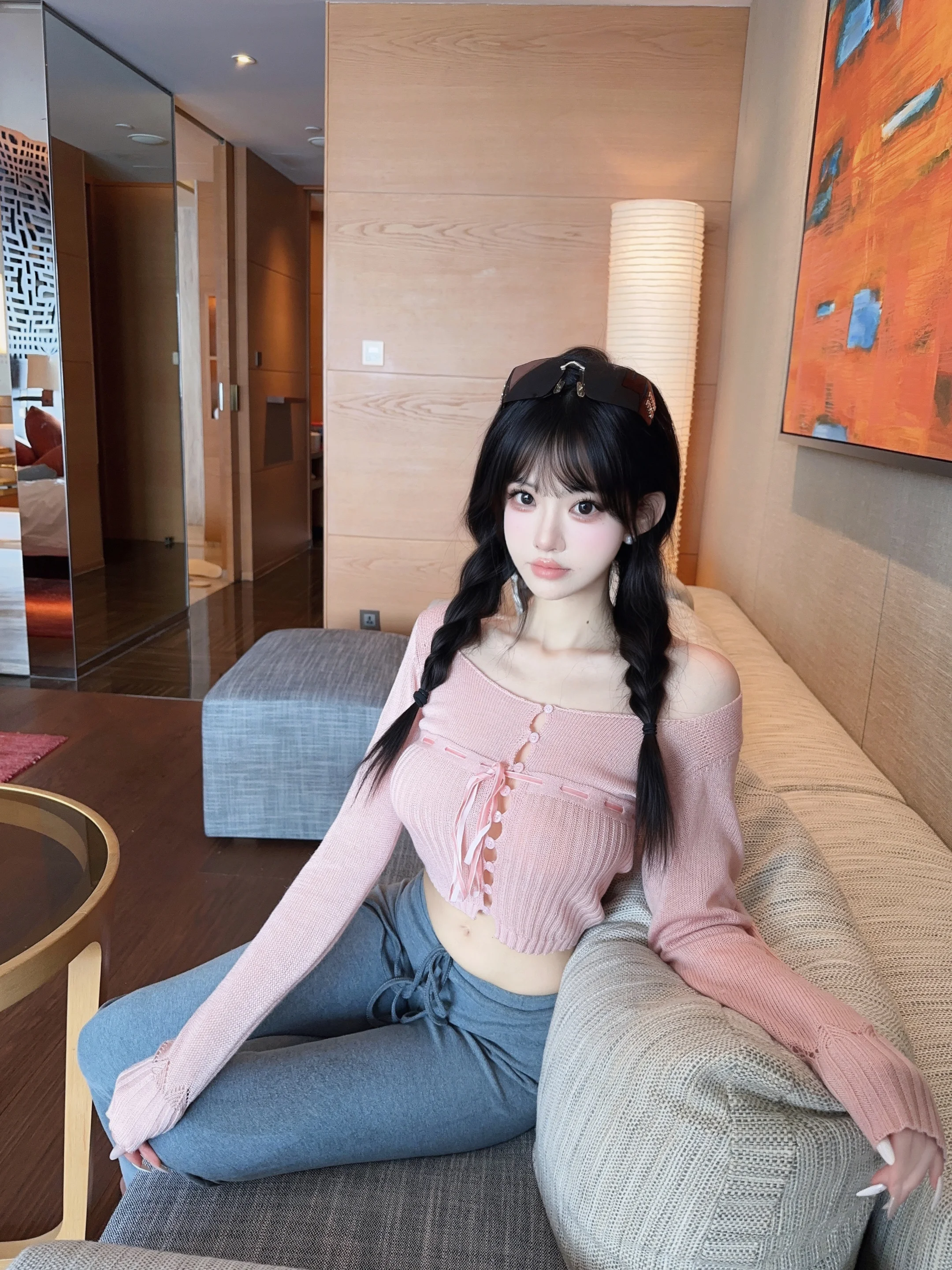 

Eva Sweet Korean Sle Long Sve Knitted Sweater Women's Slim Fit Design ort Top Hollow out Faion Autumn 2026