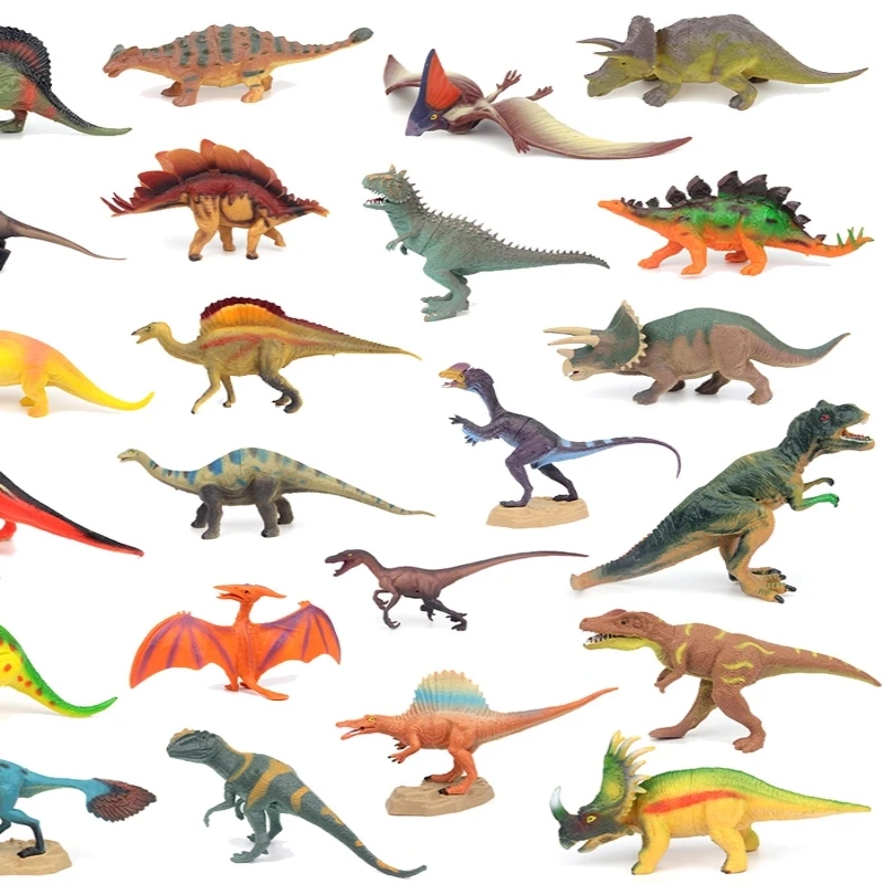 Simulated Dinosaur Animals Hollow Toys Small Dinosaur Mini Ornaments Figurines T-rex Triceratops Figurines 12pc/set