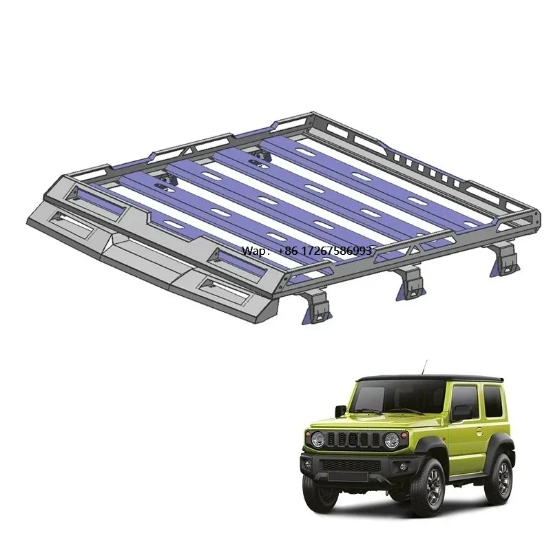 

Luggage Roof Rack Aluminium Jimny Accessories Roof Rack Including 4 White Spotlights for Jimny JB64 JB74 JB74W 2018+