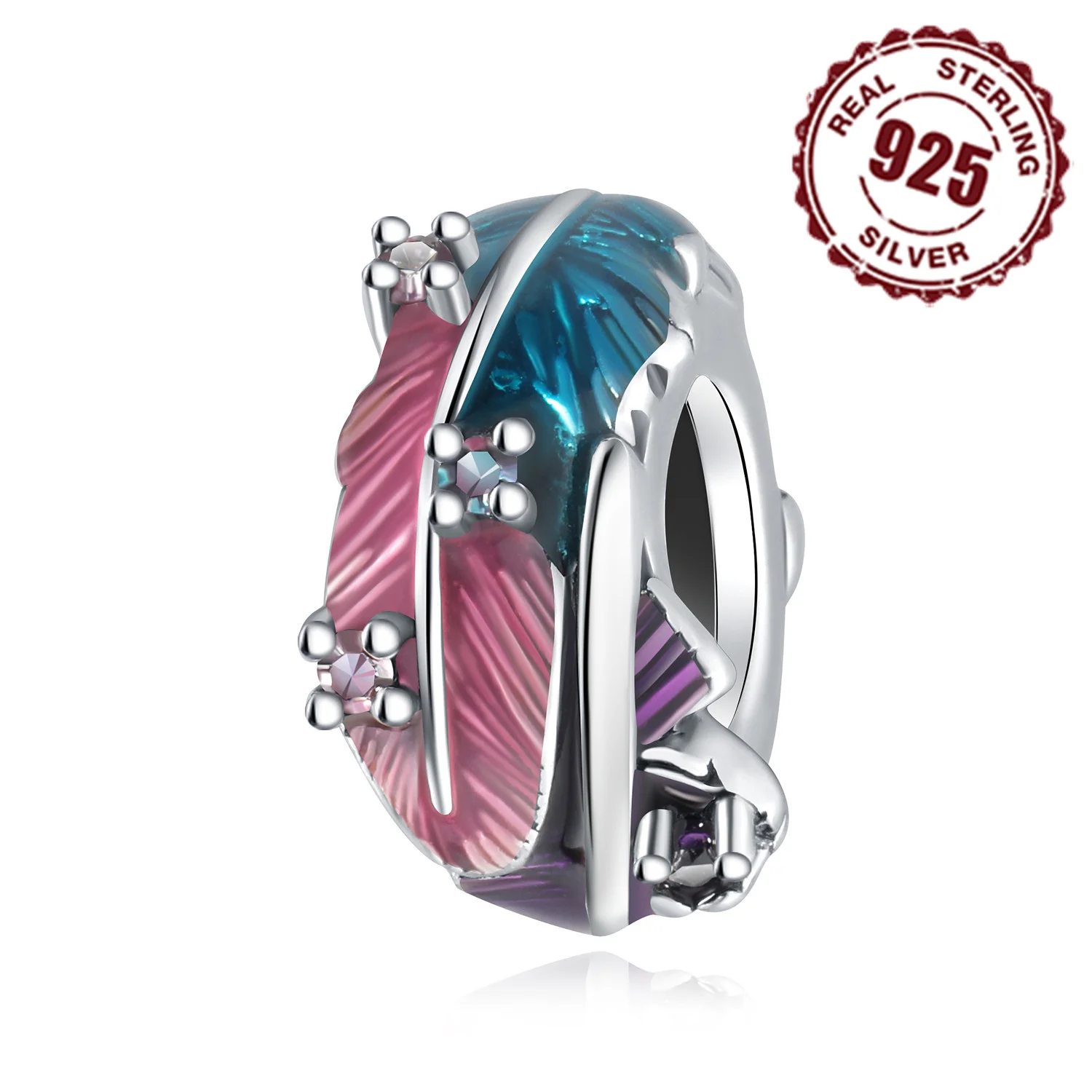 

Подвеска в виде пера, серебряного градиента, позиционирующая Пряжка для оригинального браслета S925, ювелирные изделия «сделай сам», изысканные подарки, аксессуары