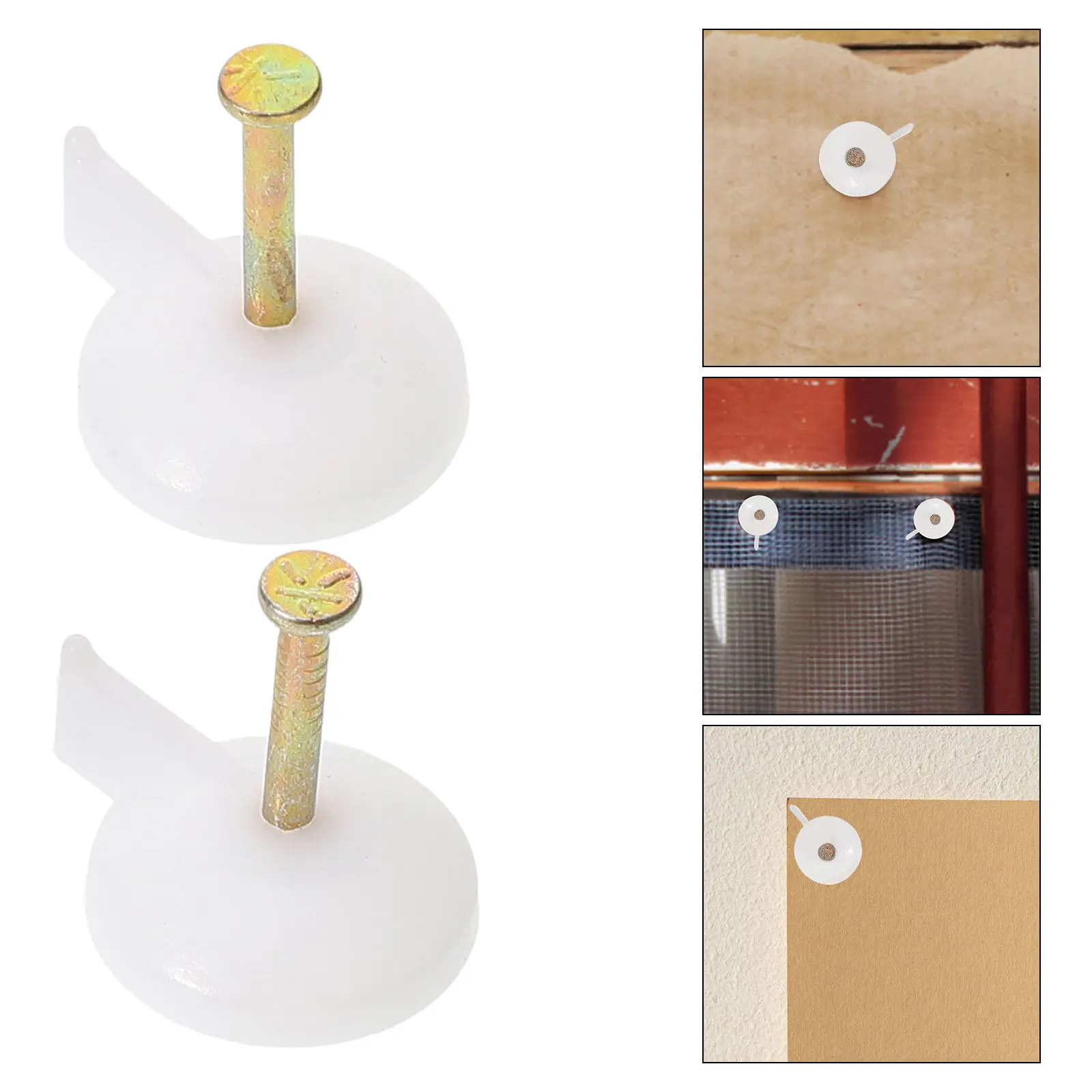100Pcs Cement Wall Nails Fixing Kit for Door Curtain Wallpaper Masonry Nails Wall Thumb Tacks Strong Stable Hold