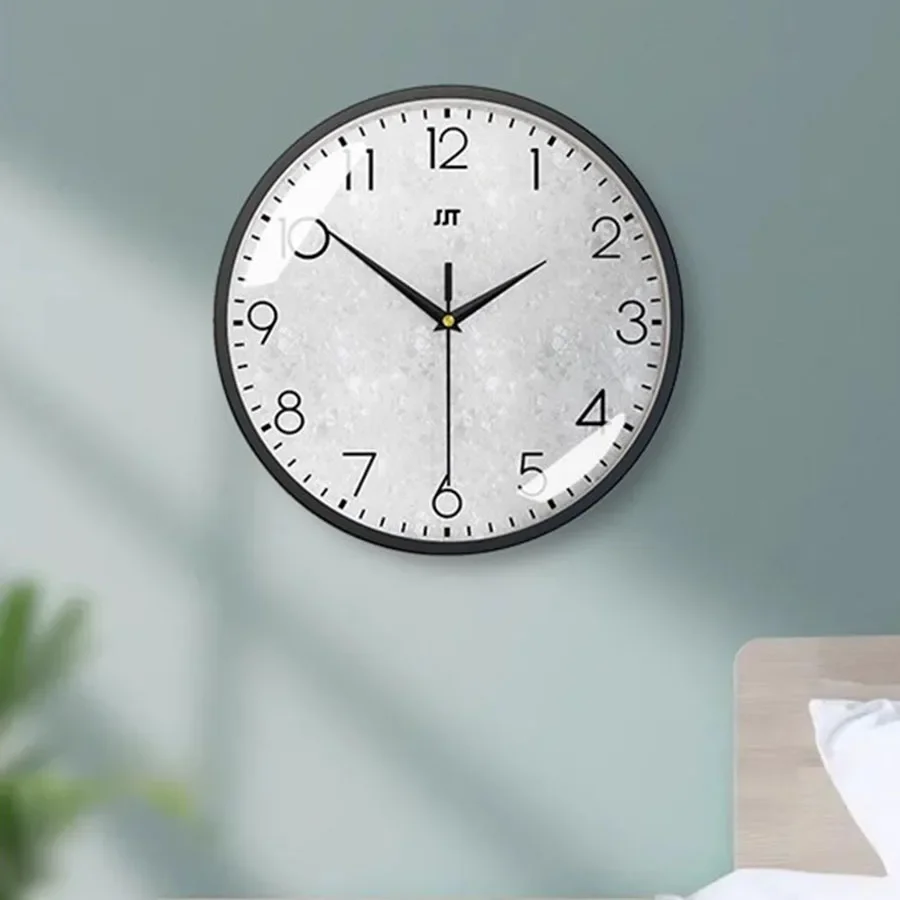 Classic Home Wall Clock Decoration Hand Gift White Number Wall Clock Living Room Round Modern Design Glass Horloge Wall Decor