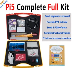 Raspberry Pi 5 Complete Full Kit PCIE-NVME-SSSD + LCD + CASE + Power + DIY + UART-Cable +RTC-BOX +SD Or Only PI5 4GB 8GB Board