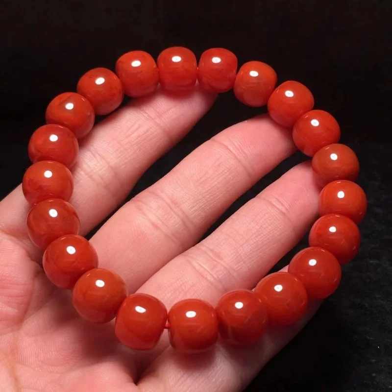 Natural Sichuan Material South Red Old Color Rosy Men and Women Same Fashion Amusement Article Bracelet