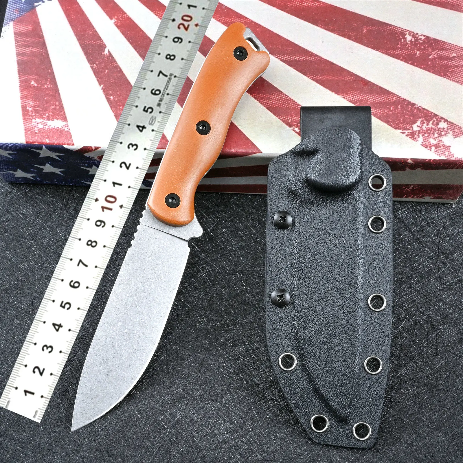 TRSKT BK16 Hunting Knives Camping Knife ,Dc53 Fulltang Outdoor Knife Rescue Edc Tool G10 Handle With Kydex Dropshipping