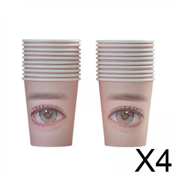 

Eyelash Extension Supplies Pink Paper Cups Eyelids Lash Head False Eyelashes Practice for Beauty Makeup Training
