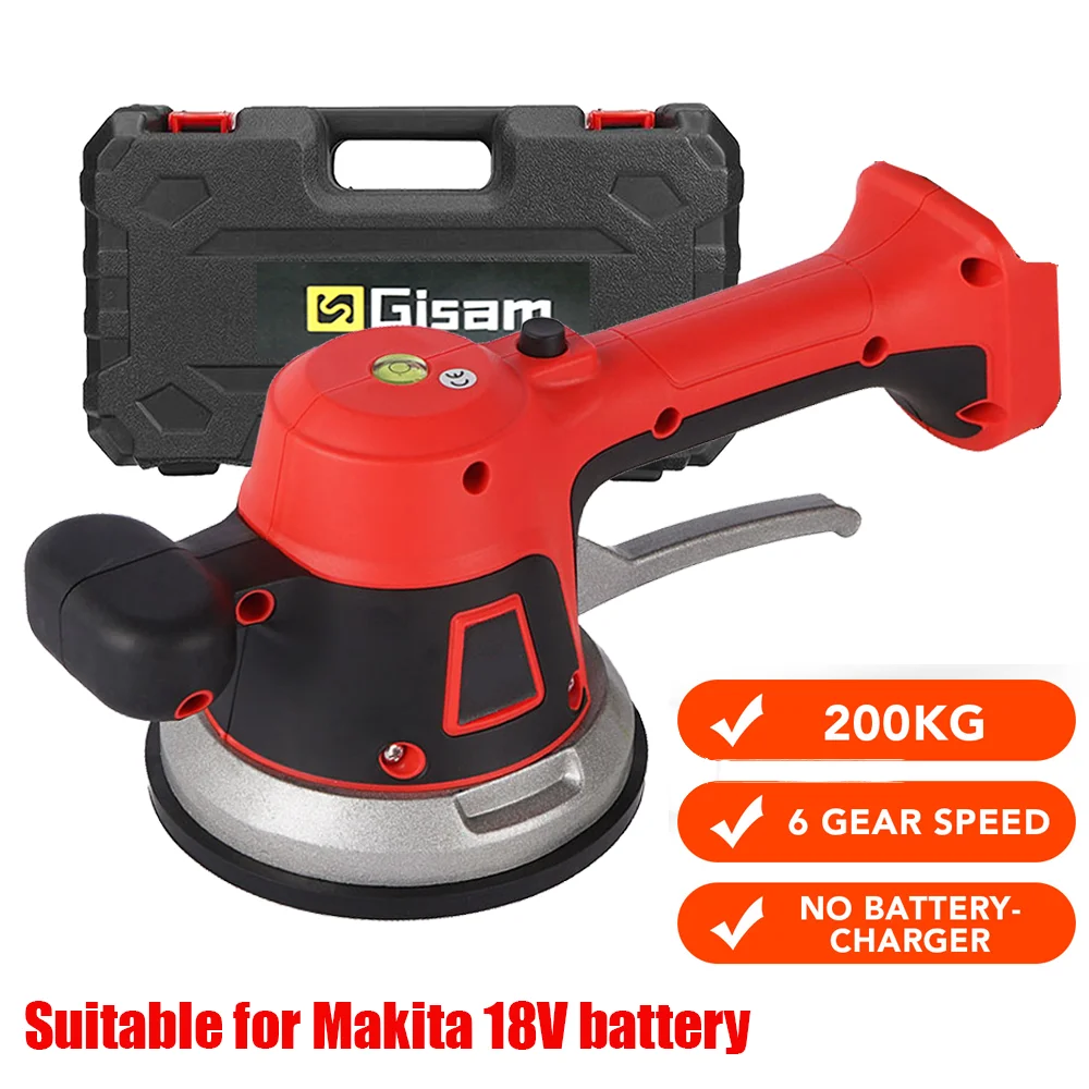 Portable Wireless Tiler Vibrator Tiling Machine 6 Speed Automatic Tiles Adjustment Suction Cup Power Tool For Makita 18V Battery