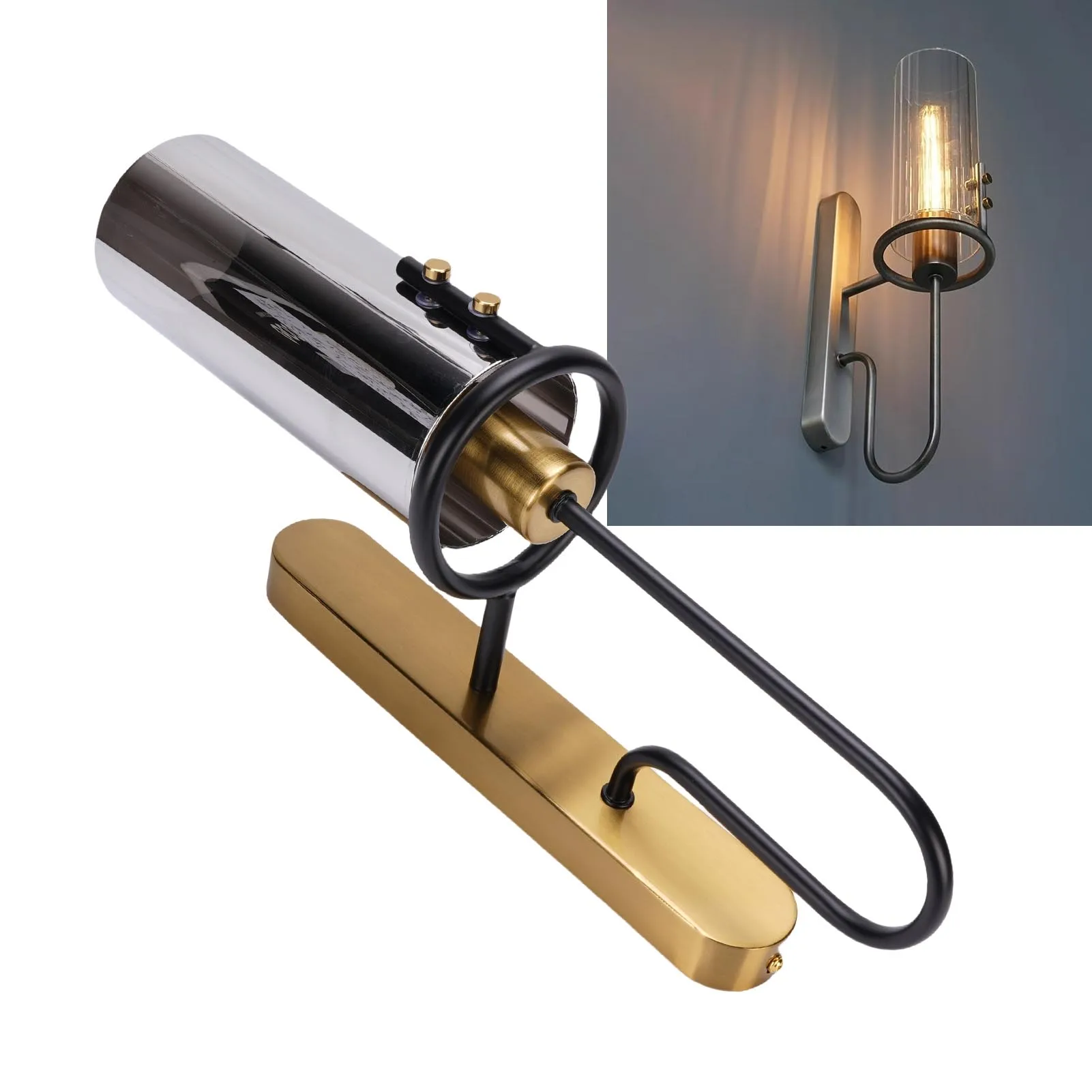 

Wall Sconce Light Wall Sconce Living Room Hardwired Wall Light Fixture Modern for Indoor Vanity Bedroom Corridor Black Golden