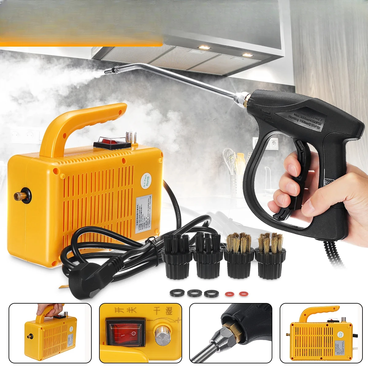 Pressure Temperature Steam Cleaner Handheld Kitchen Cleaning Machine Automatic Pumping Sterilization Disinfector