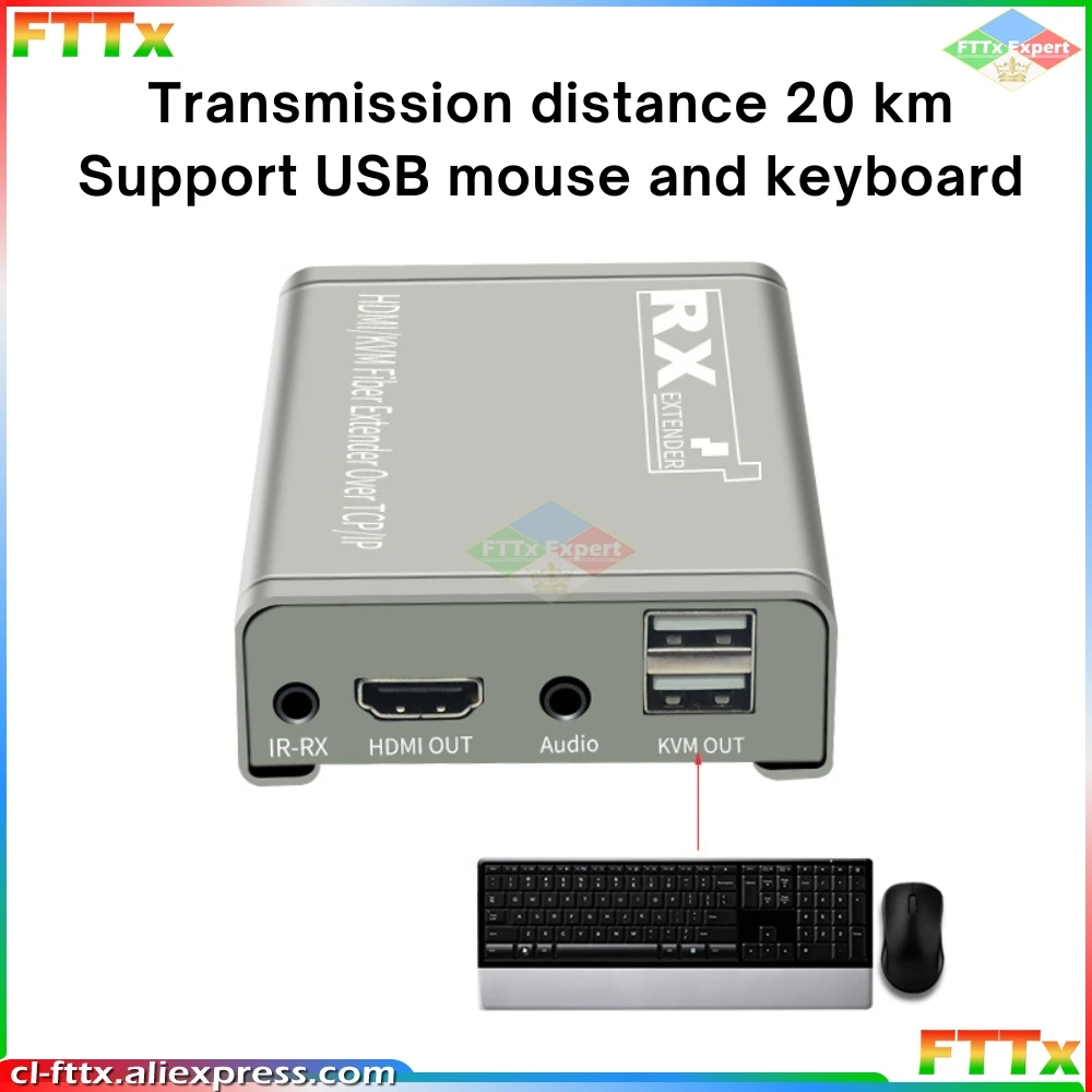 20Km HDMI KVM Fiber Extender Transceiver HDMI USB extender over SC Fiber Optical Cable HDMI to Fiber Video Transmitter Converter