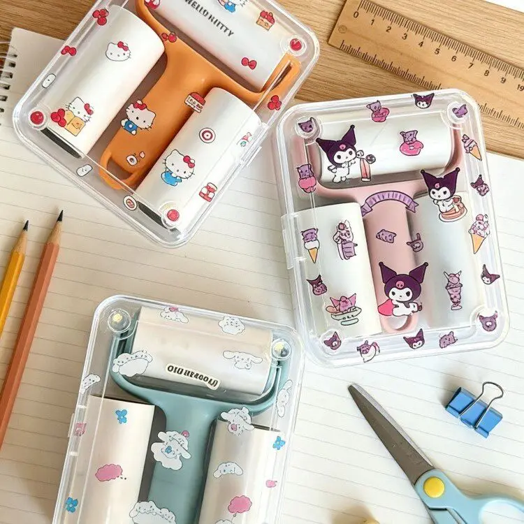 Cute Kitty Mini Lint Roller Portable Sticky Roller High Adhesive For Pet Hair Clothes Dust Removal Cleaning Tool